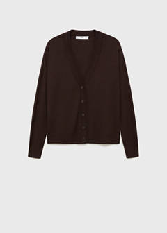 V-neck knitted cardigan — Chocolate 6