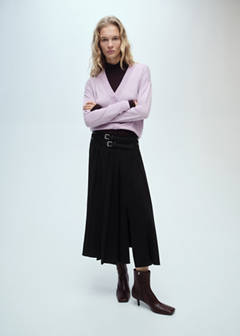 V-neck knitted cardigan — Light/Pastel Purple 2