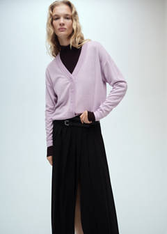 V-neck knitted cardigan — Light/Pastel Purple 4
