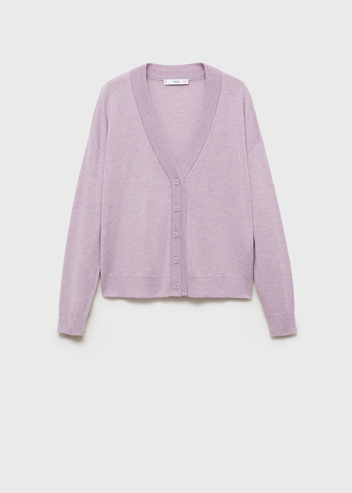 V-neck knitted cardigan — Light/Pastel Purple