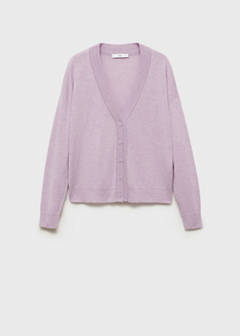 V-neck knitted cardigan — Light/Pastel Purple 5