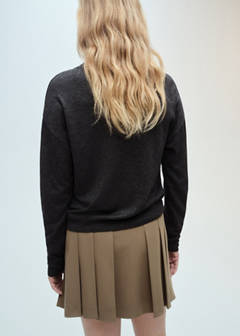 V-neck knitted cardigan — Dark Heather Grey 3