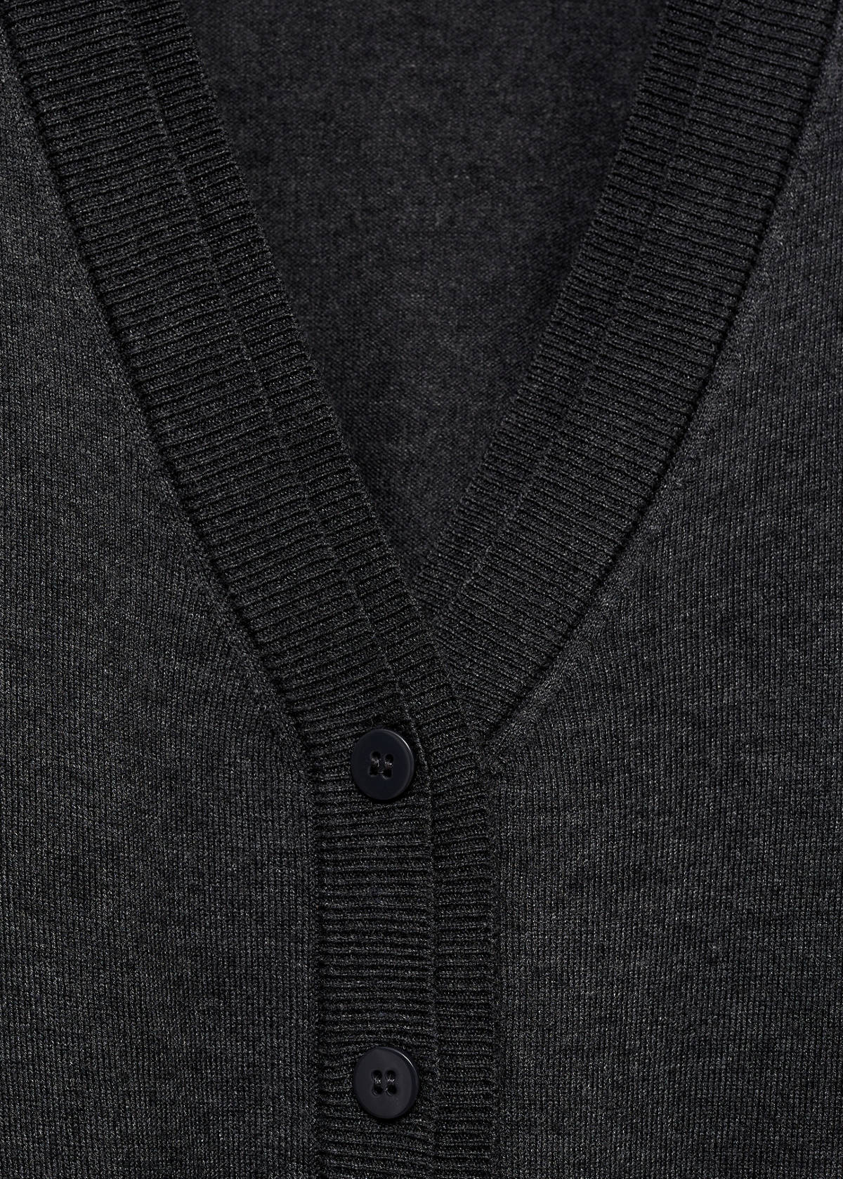 V-neck knitted cardigan — Dark Heather Grey