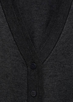 V-neck knitted cardigan — Dark Heather Grey 6