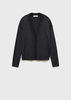 V-neck knitted cardigan — Dark Heather Grey 5
