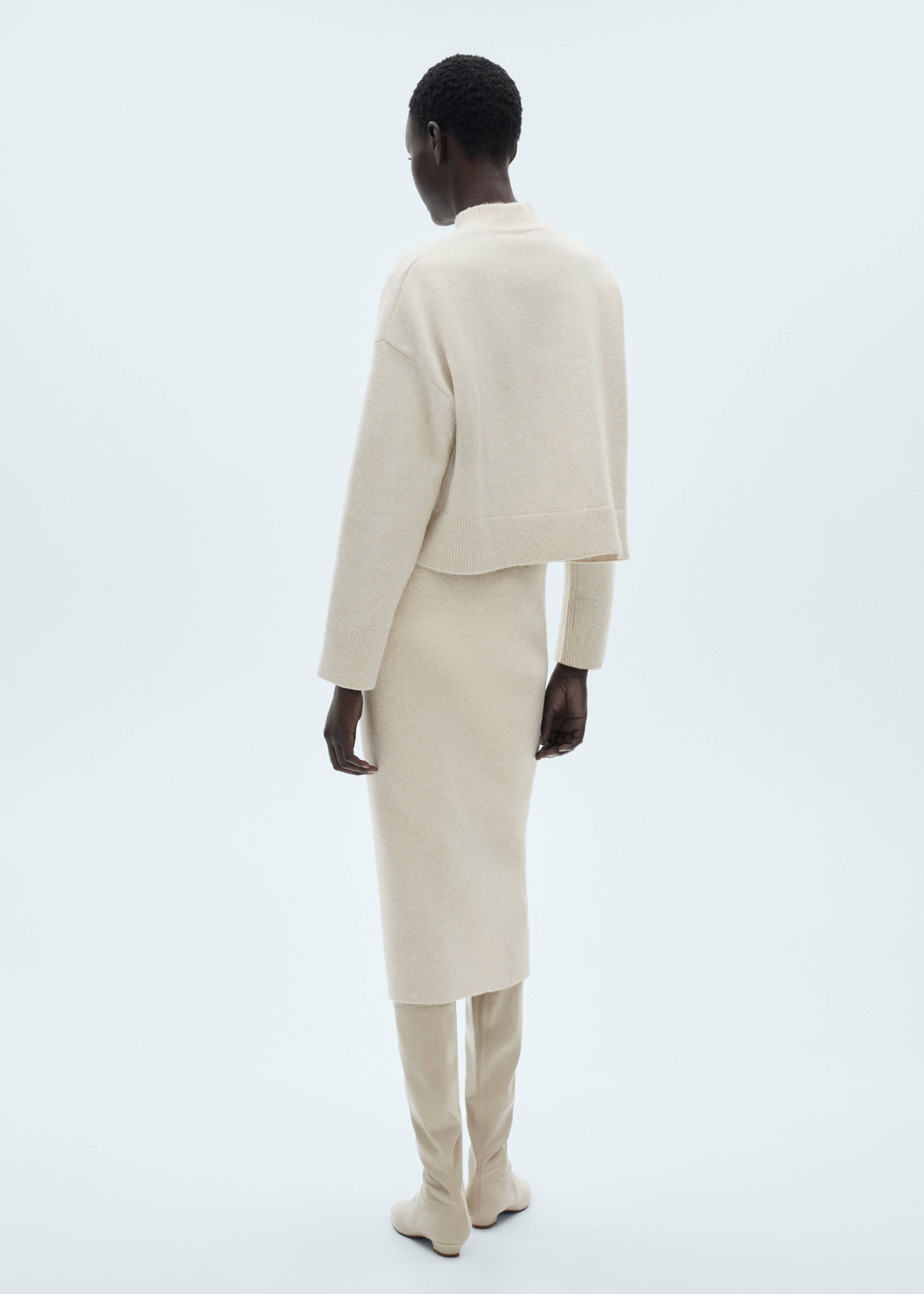 Трикотажный пиджак с геометрическим узором - Обратная сторона изделия