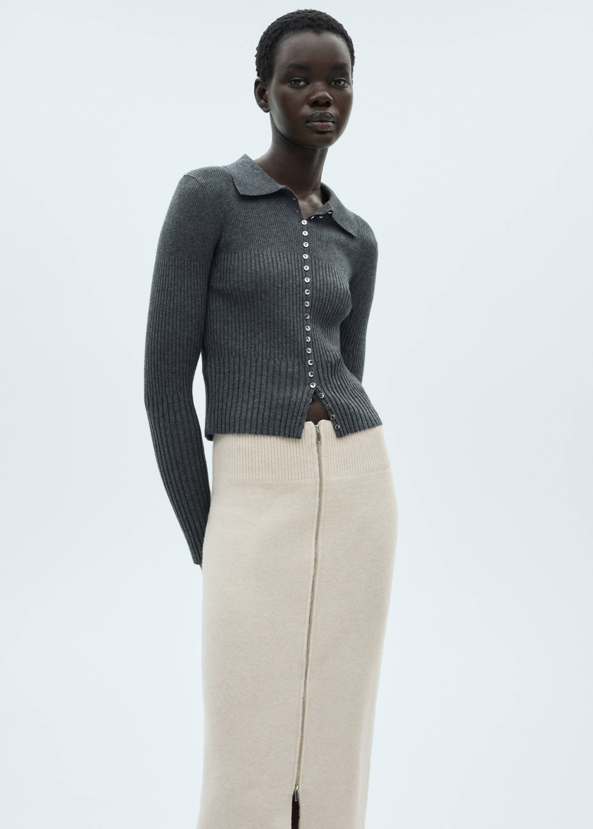 Трикотажный пиджак с геометрическим узором - Деталь изделия 1