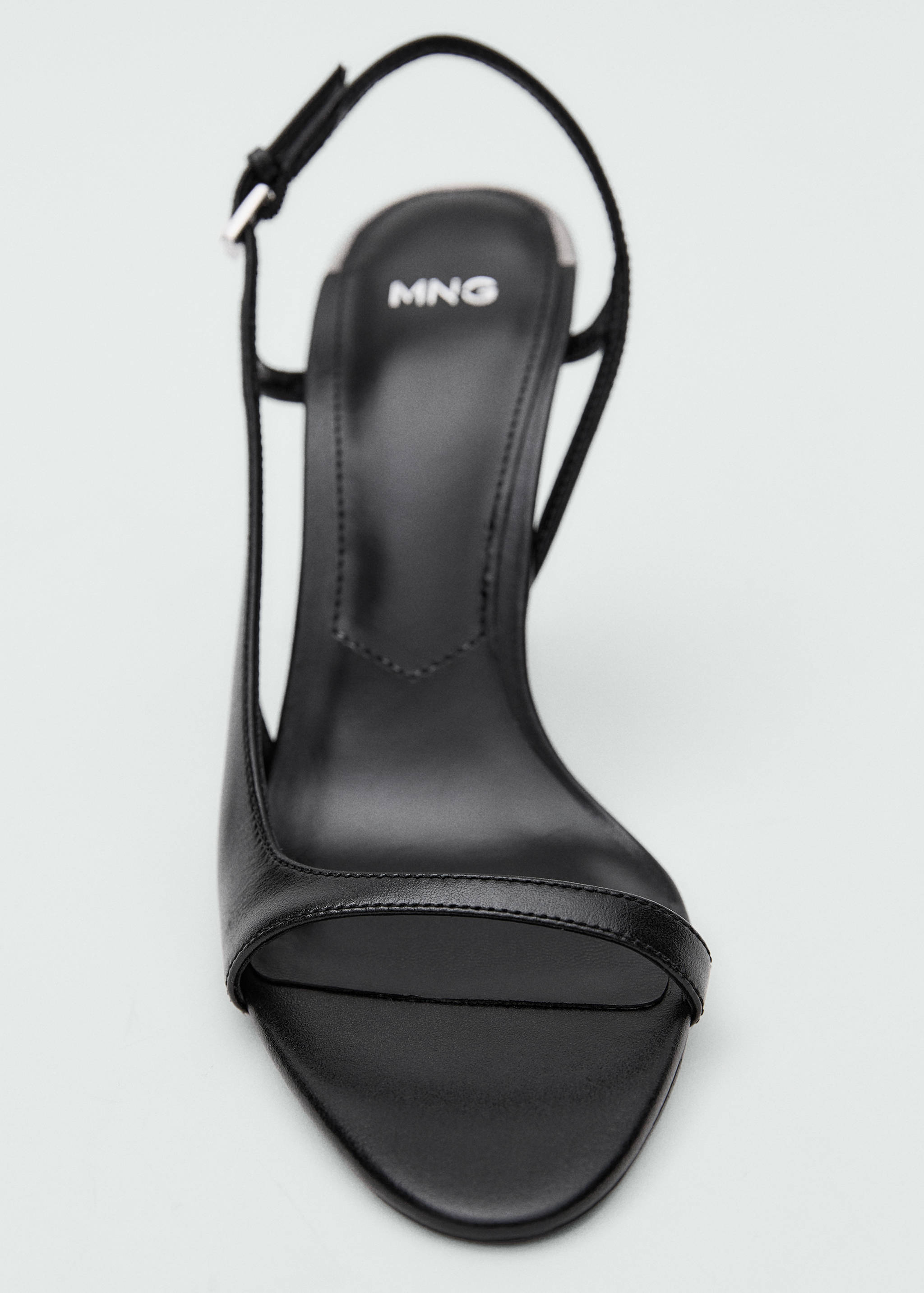 不对称鞋跟皮革凉鞋 - null