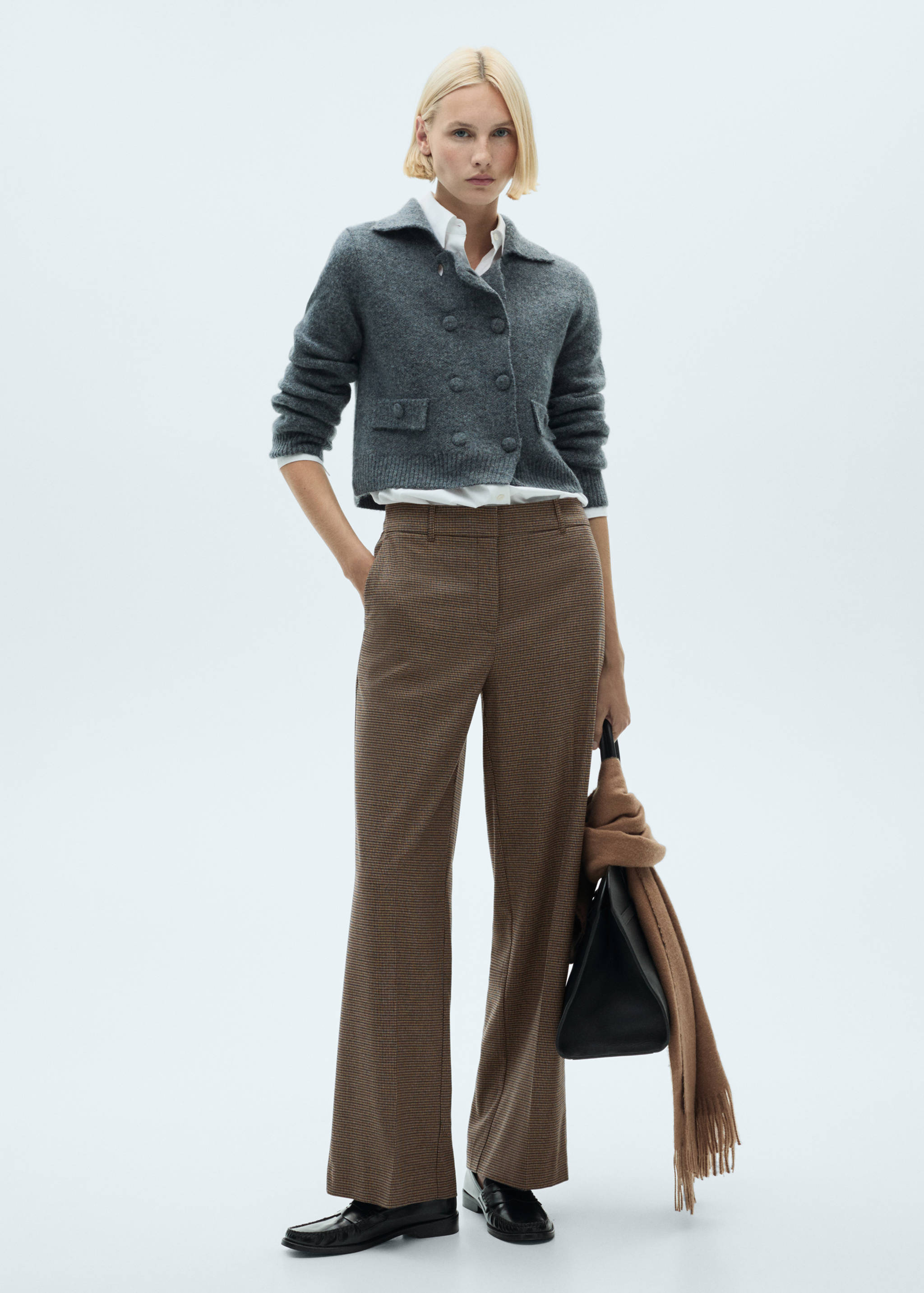 Mid-rise wide leg trousers - General plane