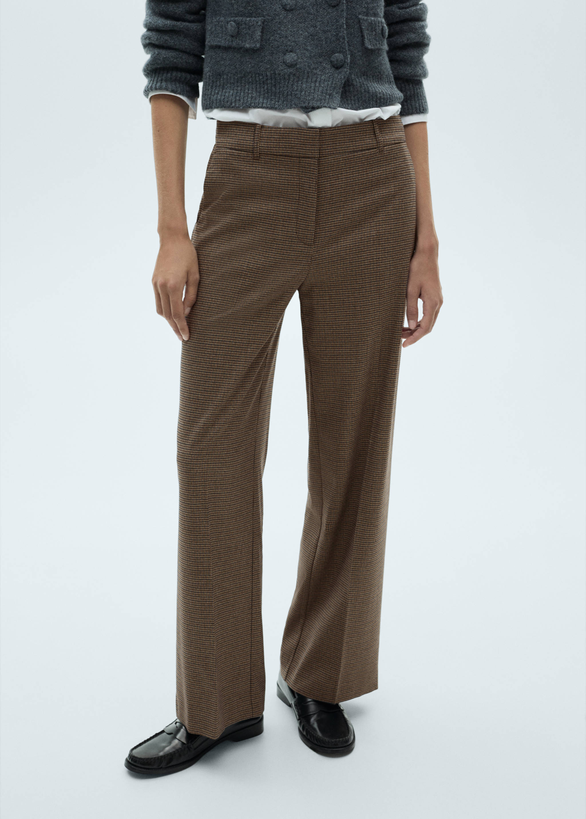 Mid-rise wide leg trousers - Medium plane