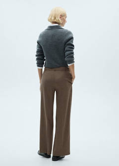 Mid-rise wide leg trousers — Blue 3