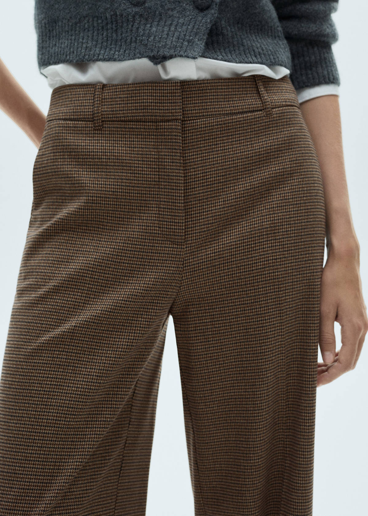 Mid-rise wide leg trousers — Blue
