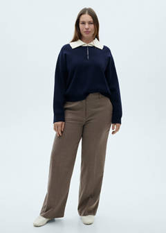 Mid-rise wide leg trousers — Blue 6