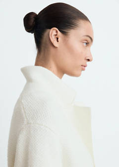 Knitted coat with pockets — Ecru 4
