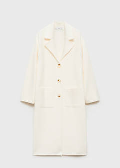 Knitted coat with pockets — Ecru 6