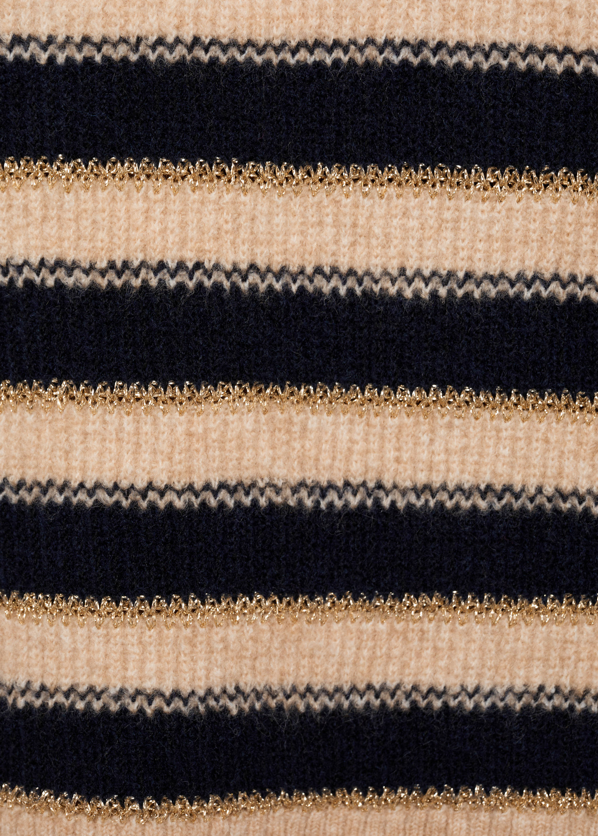 Striped sweater with perkins neck - Details of the article 0