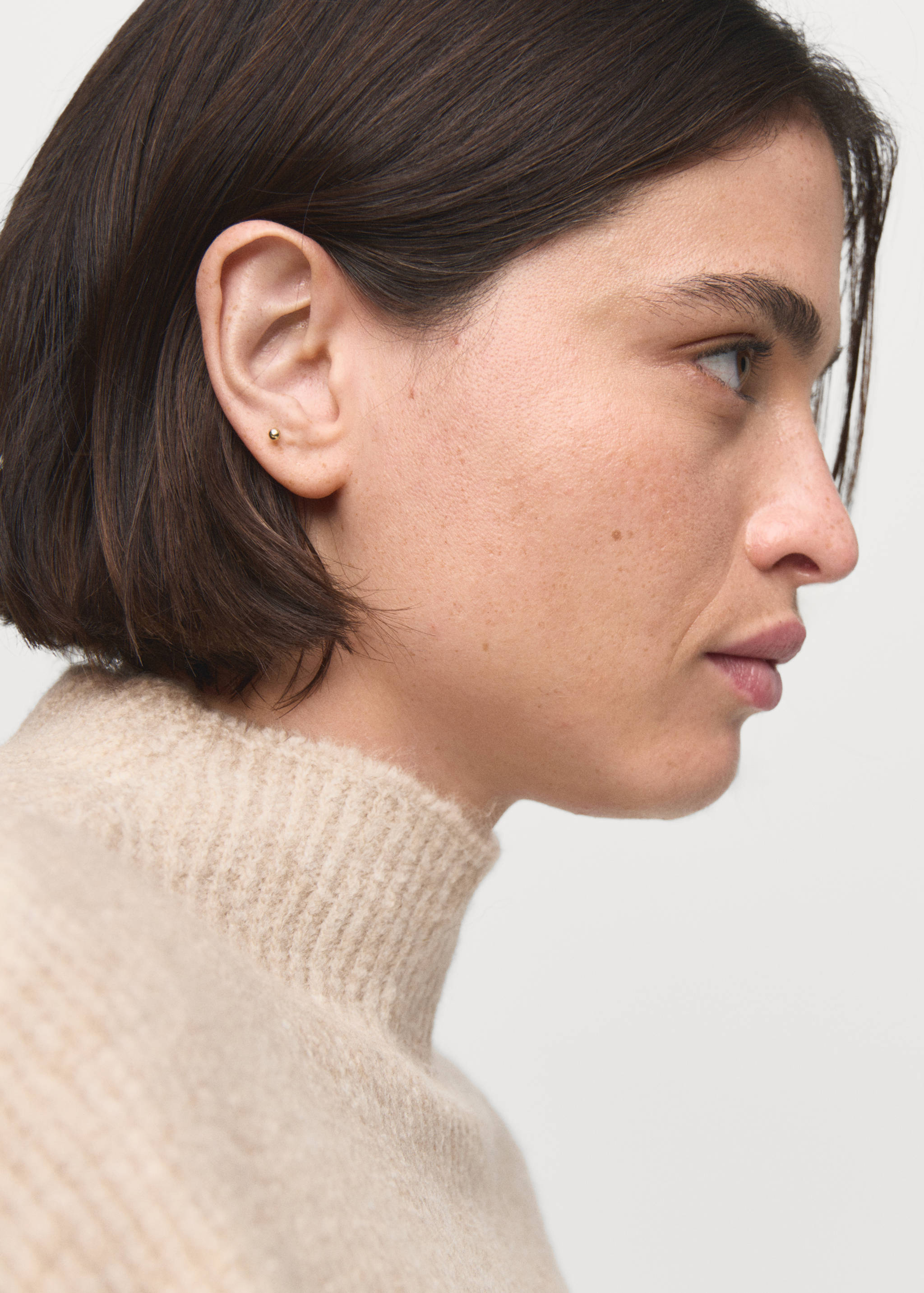 Striped sweater with perkins neck - Details of the article 4