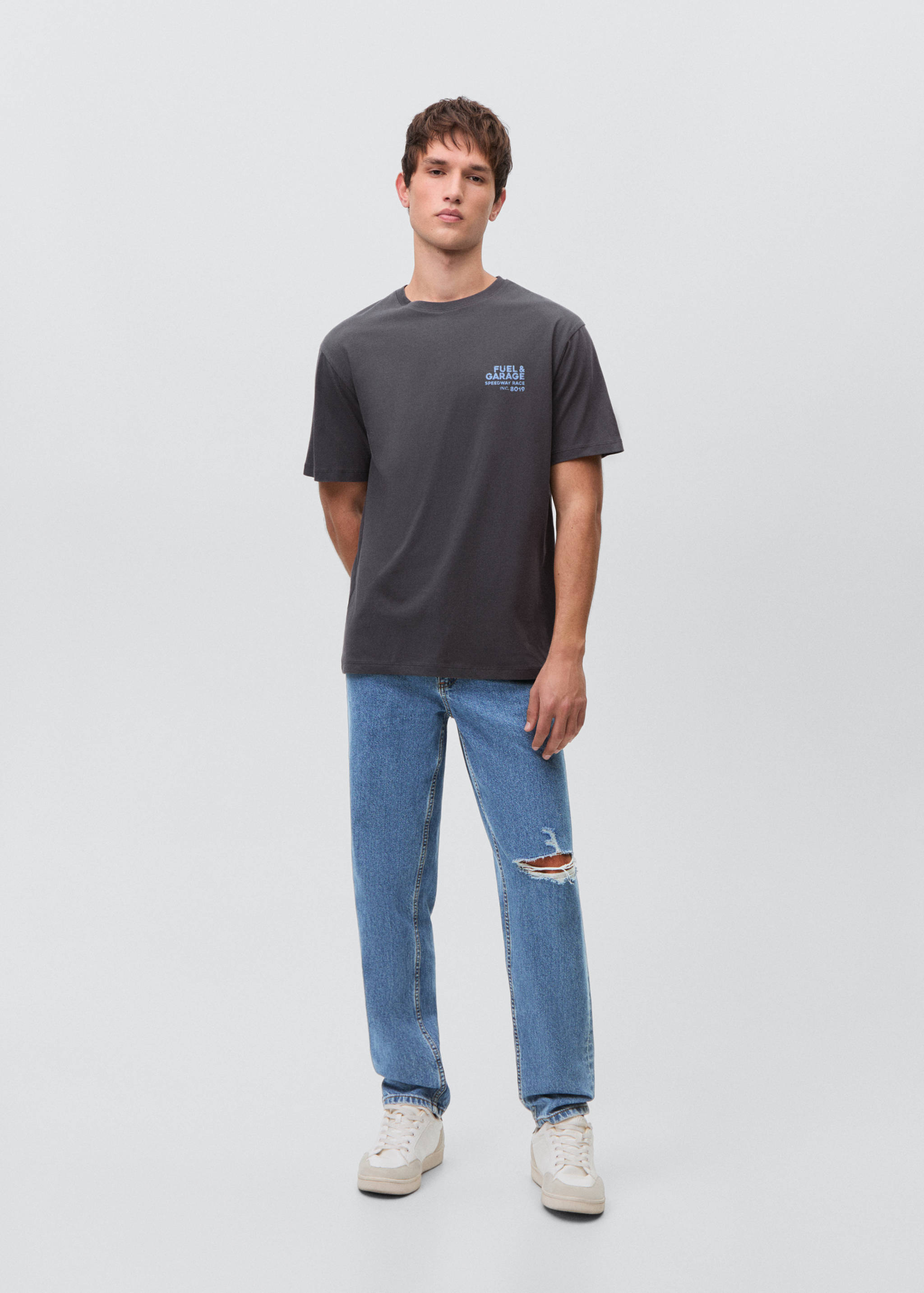 Printed cotton-blend t-shirt - General plane