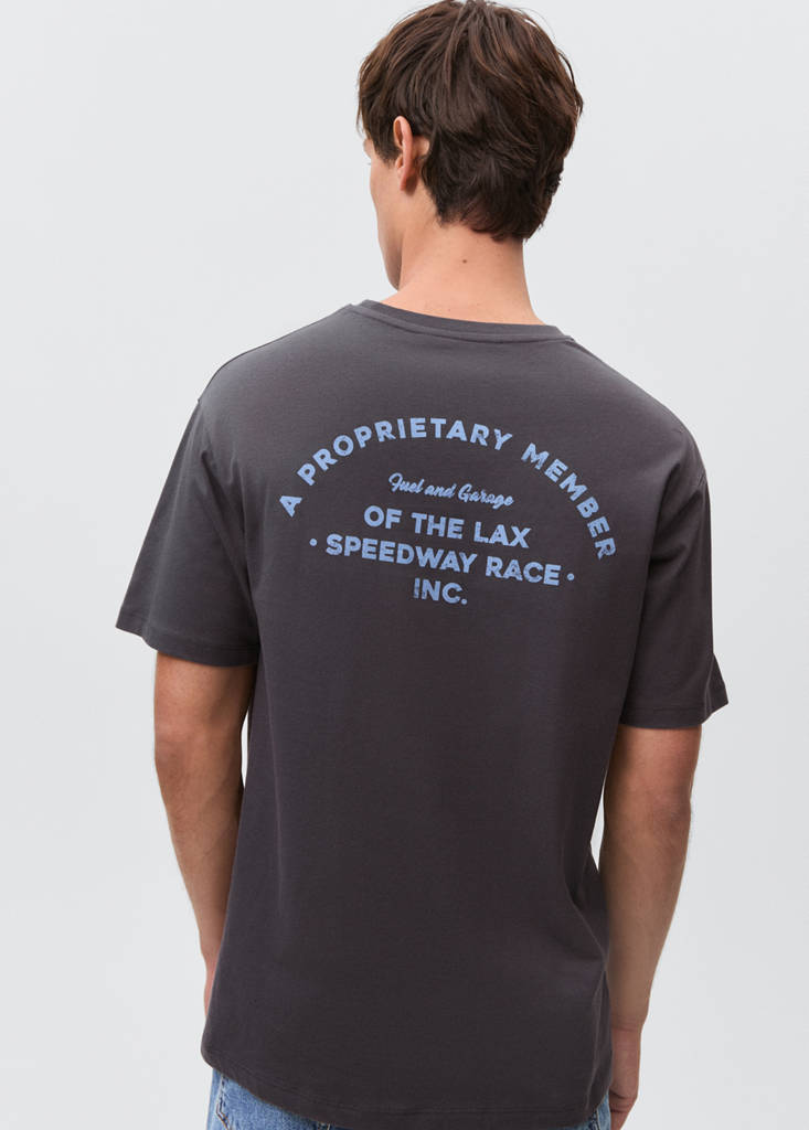 Printed cotton-blend t-shirt — Charcoal