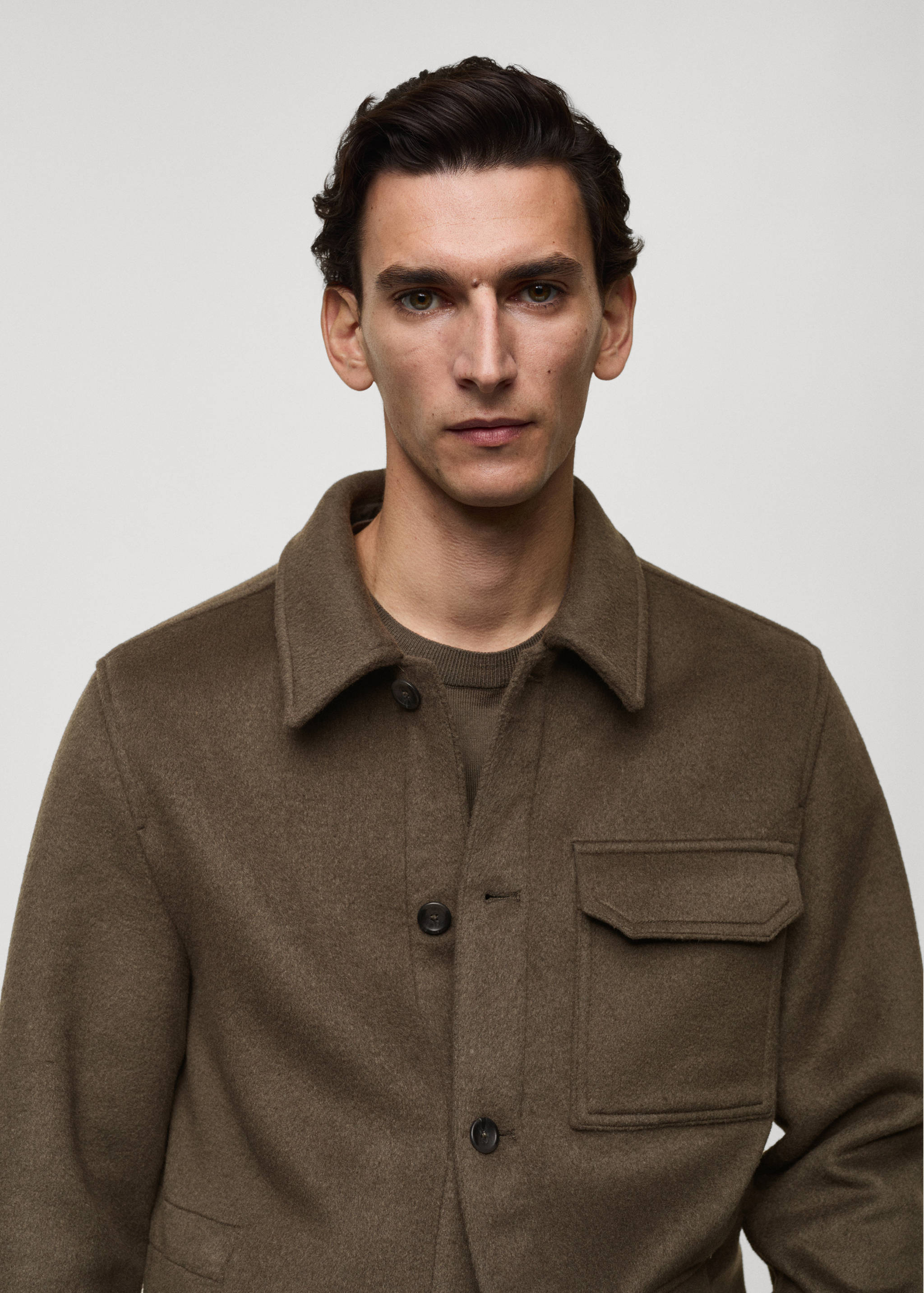 Wool-blend flannel overshirt - Details of the article 1