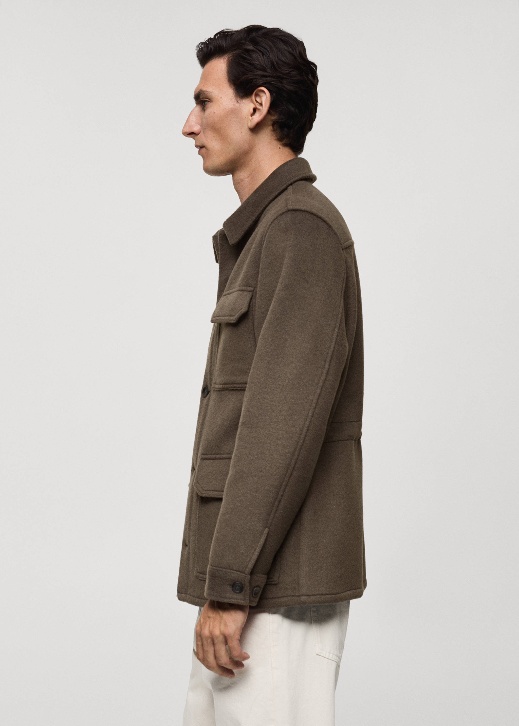 Wool-blend flannel overshirt - Details of the article 2