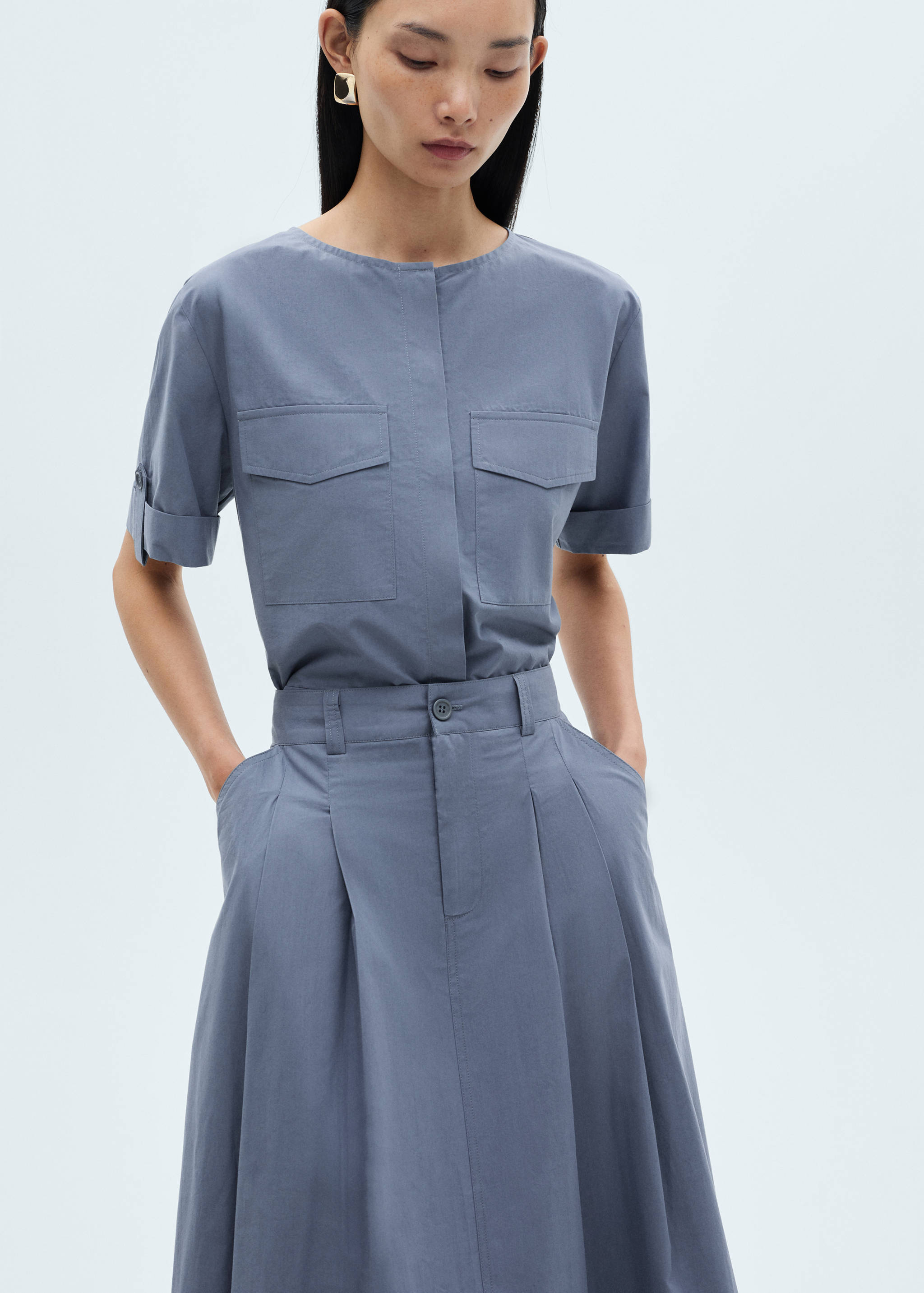 Pleated midi-skirt - Details of the article 1