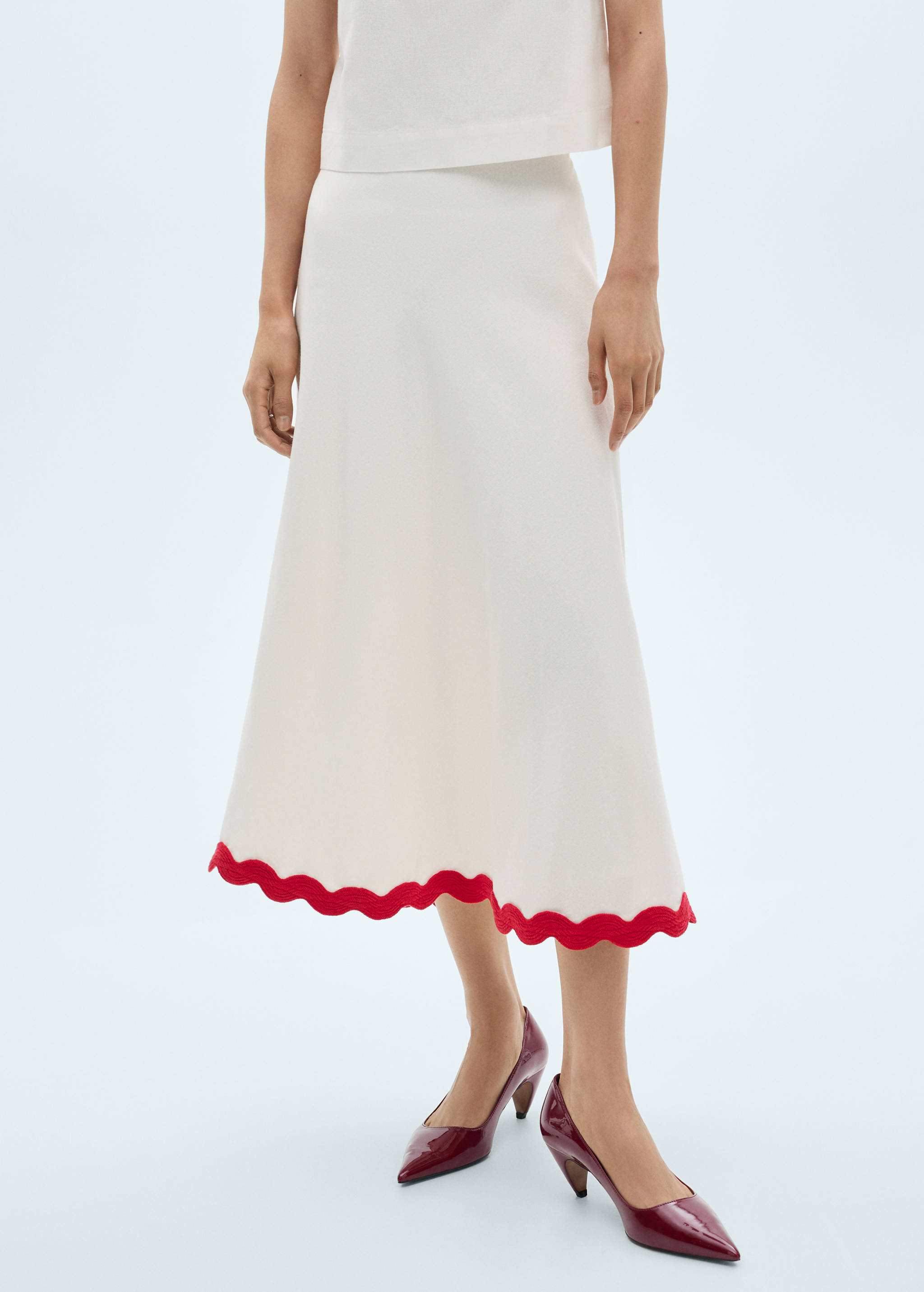 Midi-skirt with contrasting trim - Medium plane