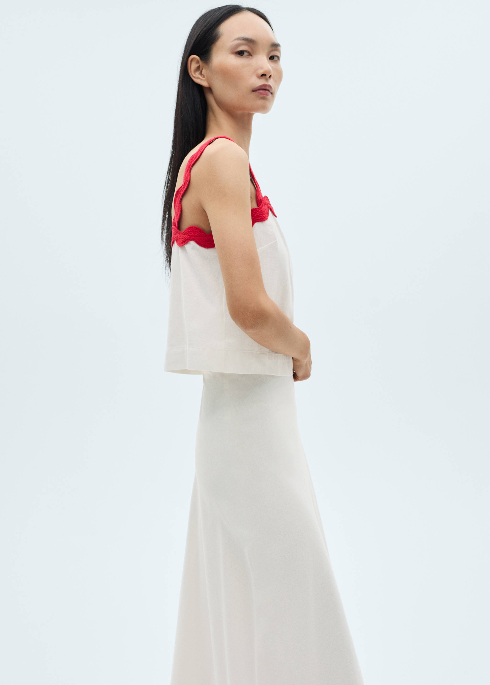 Midi-skirt with contrasting trim - Details of the article 1