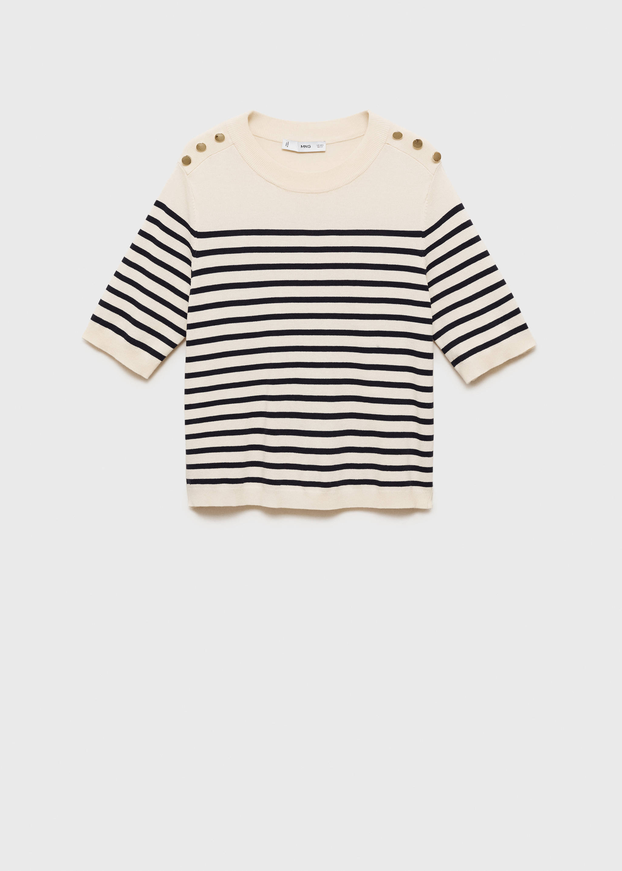 Buttoned striped T-shirt - Article without model