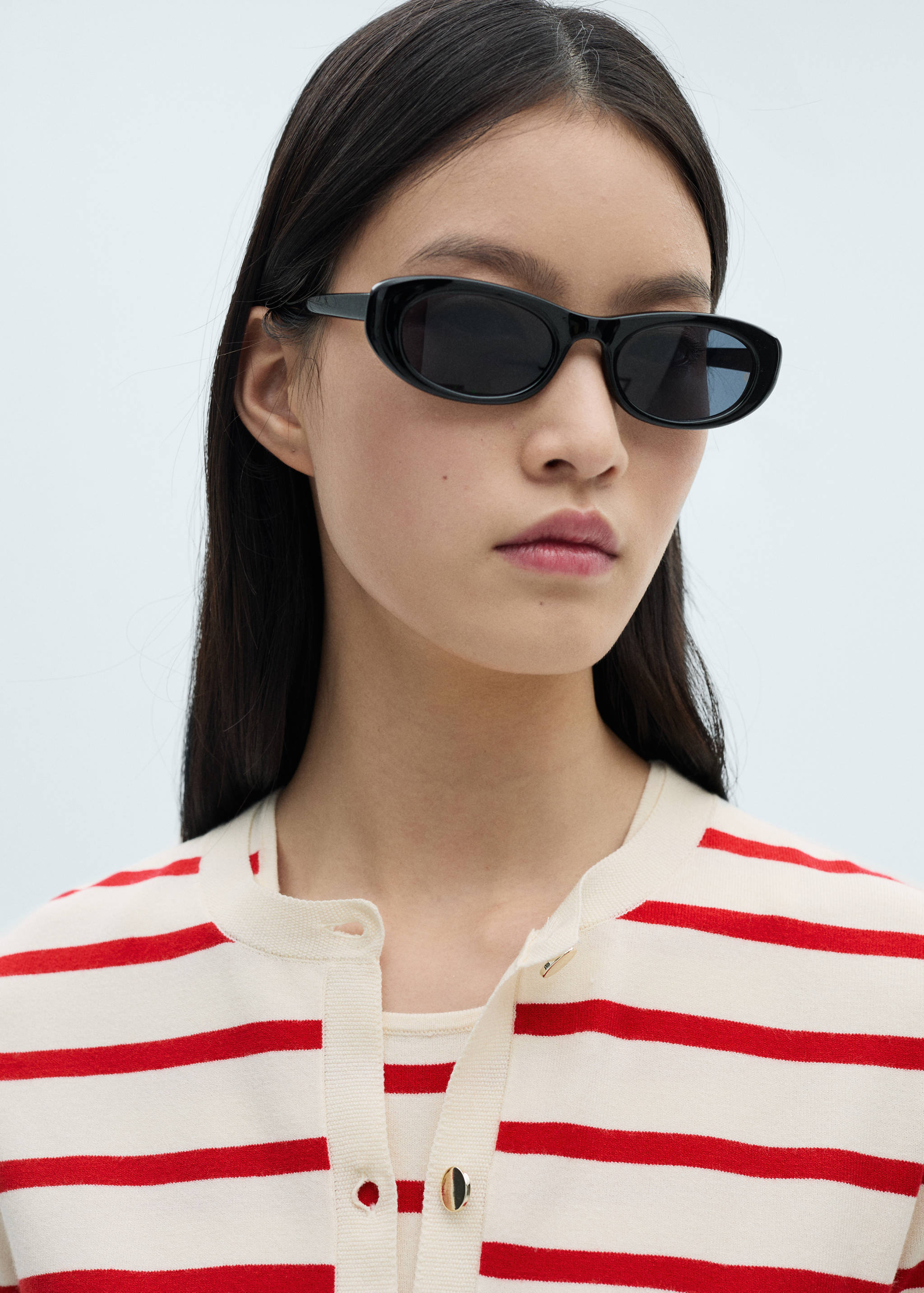 Striped knitted cardigan - Details of the article 1