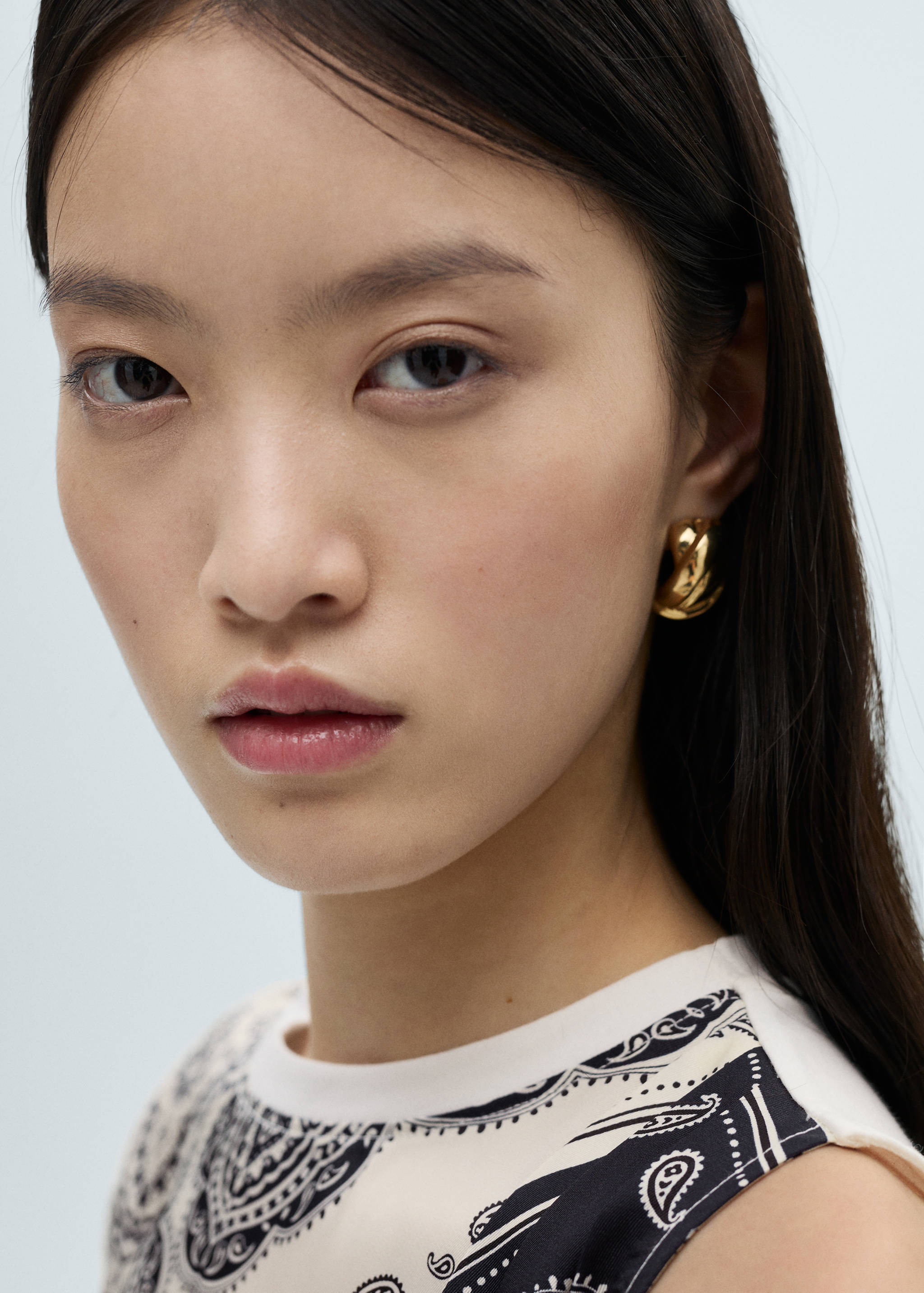 Asymmetrical paisley print t-shirt - Details of the article 1