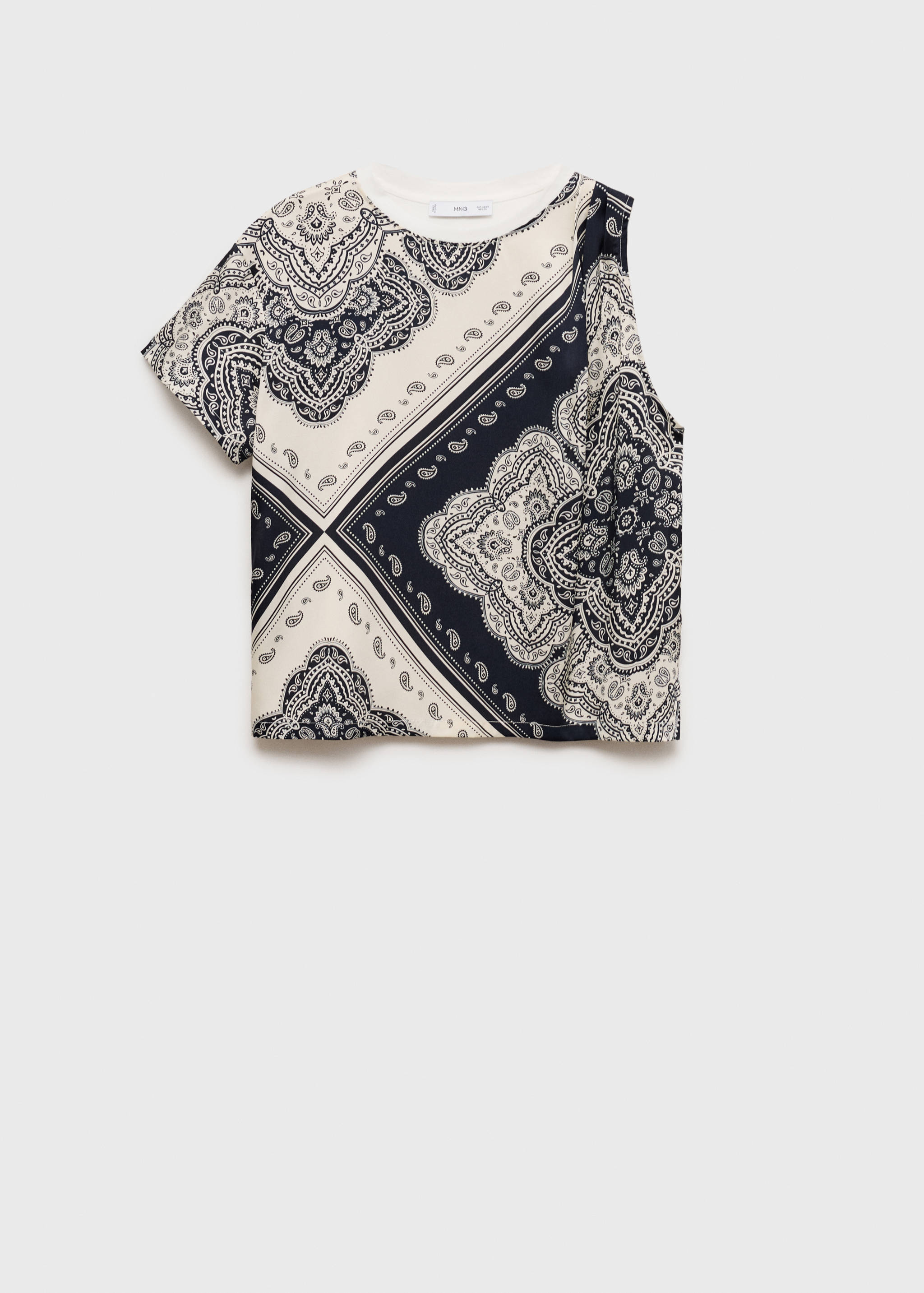 Asymmetrical paisley print t-shirt - Article without model