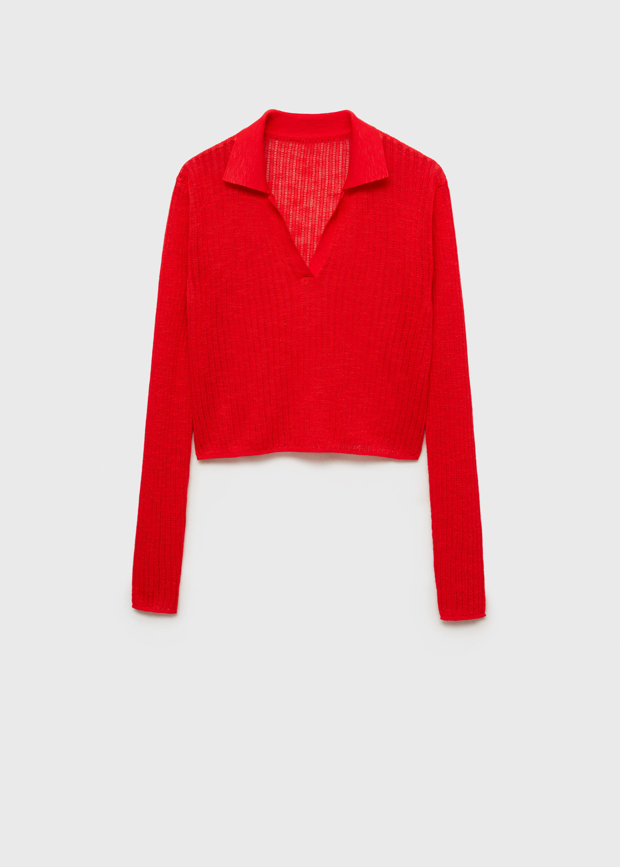 Ribbed polo neck t-shirt - Article without model