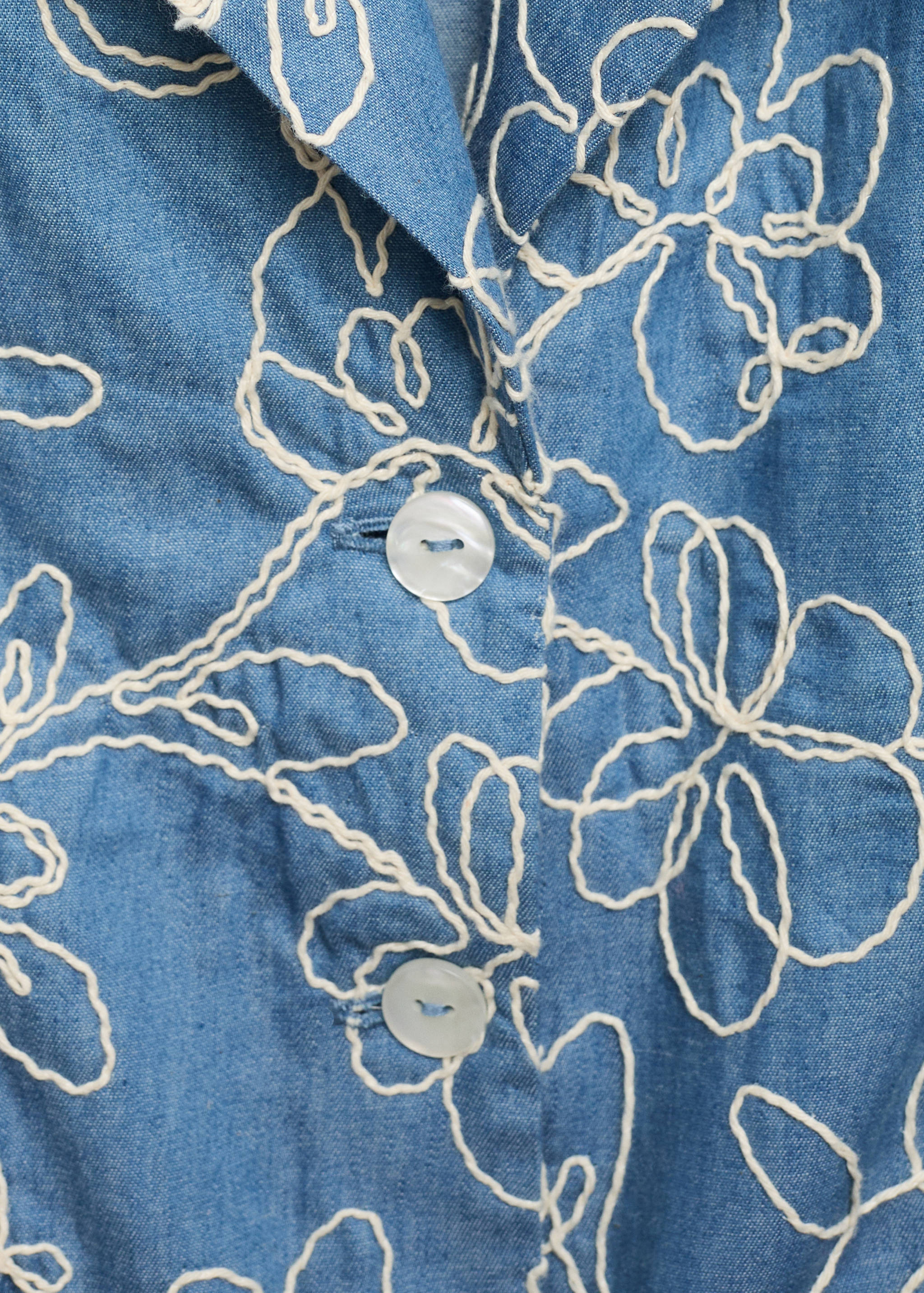 Denim overalls with embroidered detail - Details of the article 0