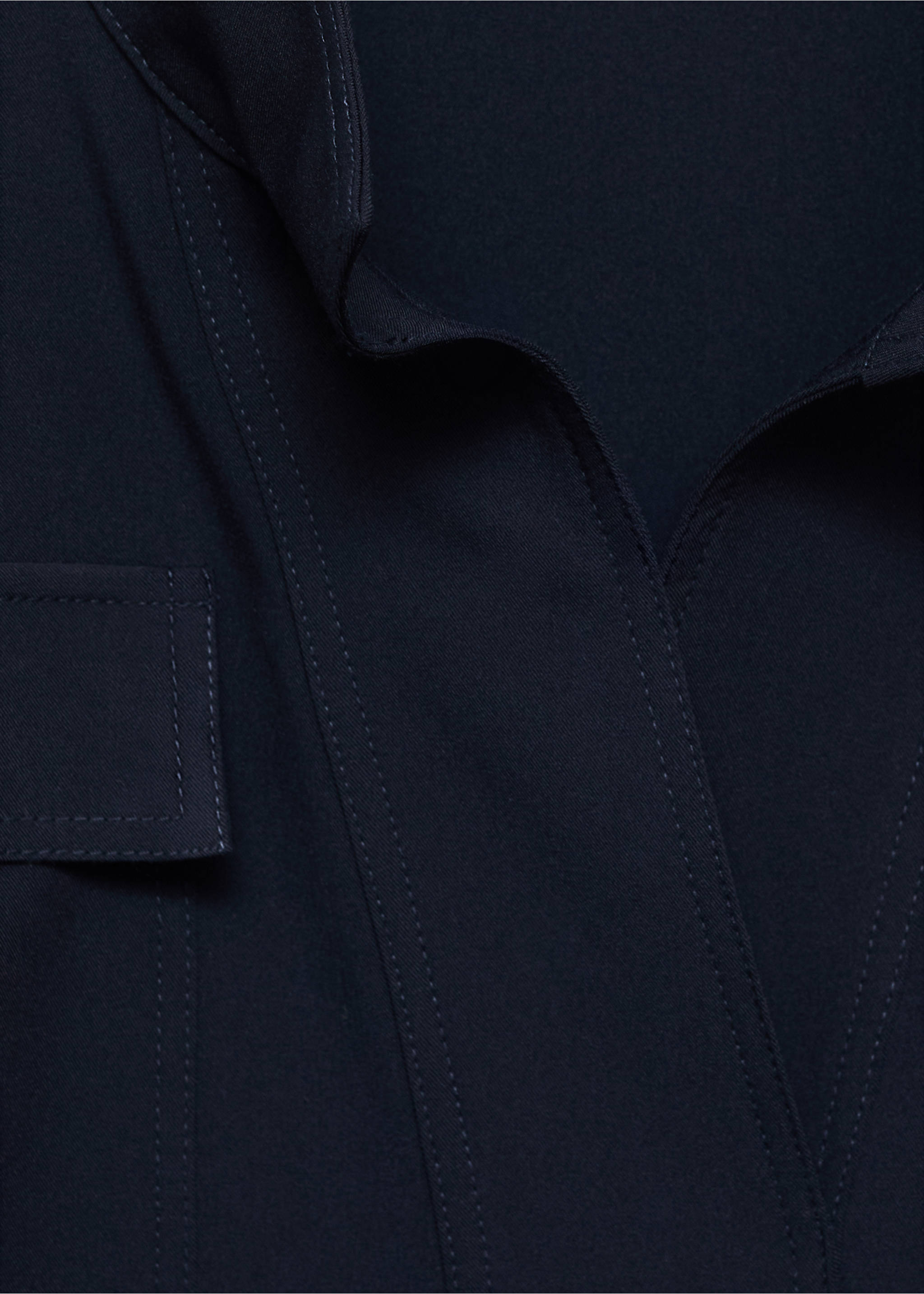 Short-sleeved dress with belt - Details of the article 0, Blue. Ref: 87090595-00.