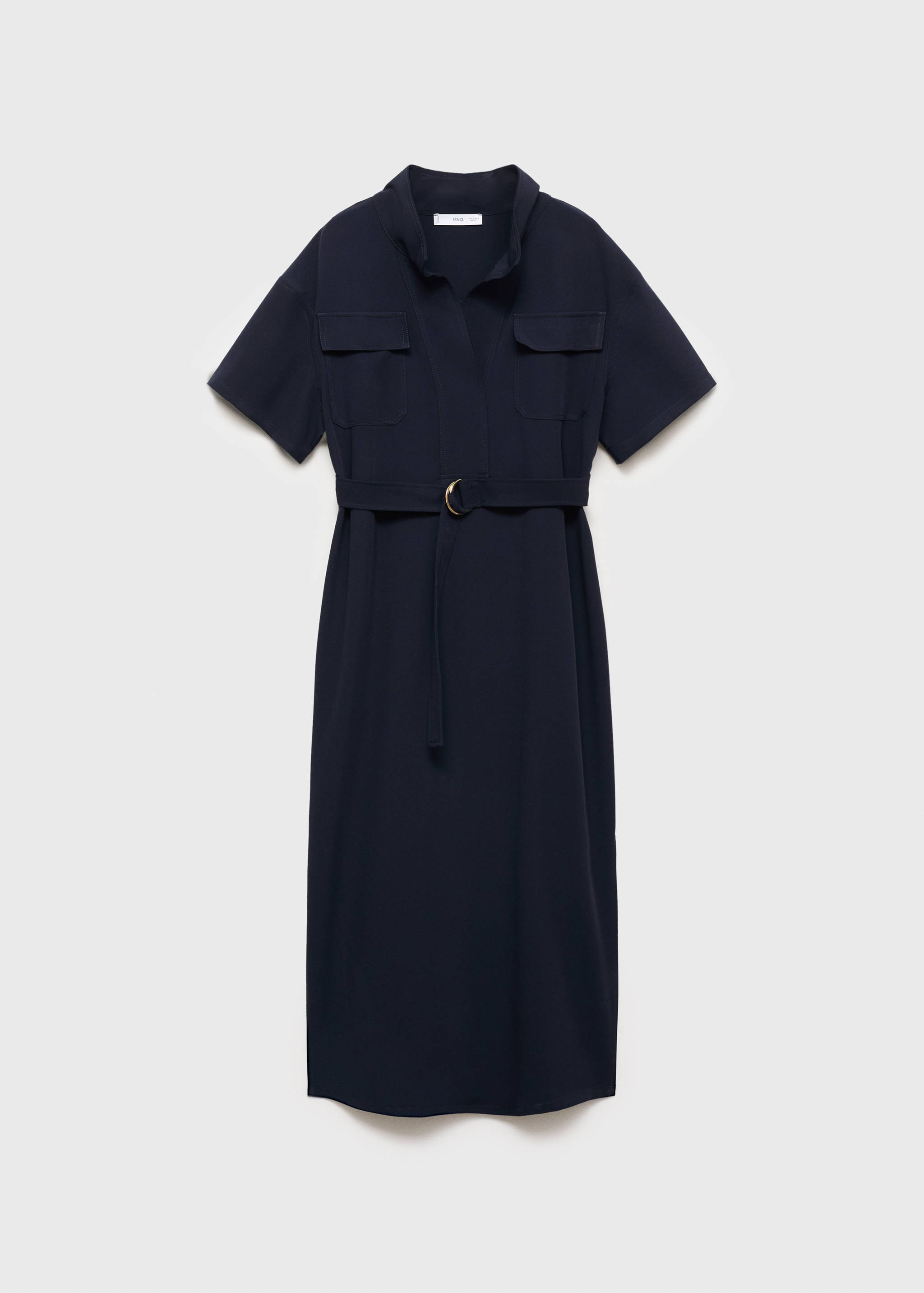 Short-sleeved dress with belt - Article without model