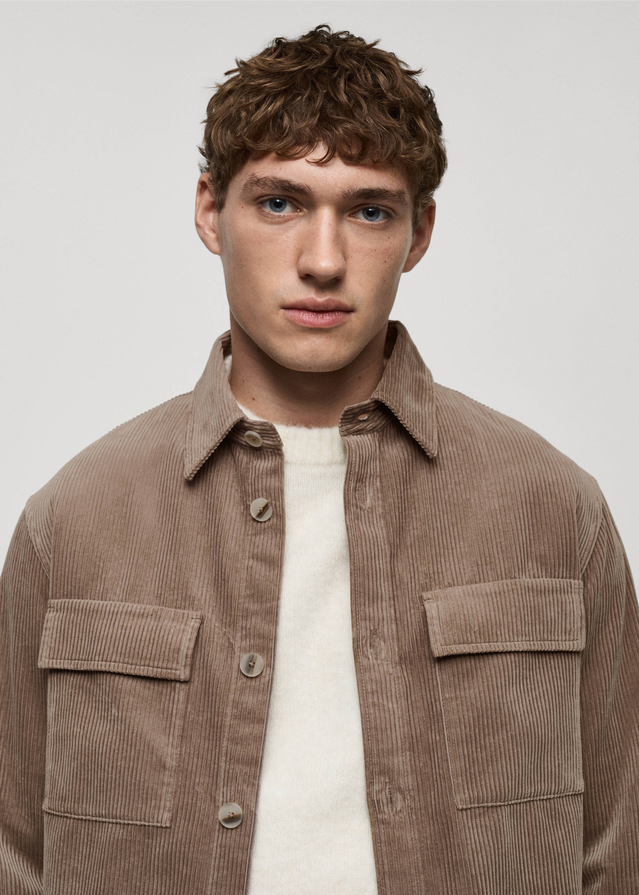 Вельветовая верхняя рубашка с карманами - Деталь изделия 1