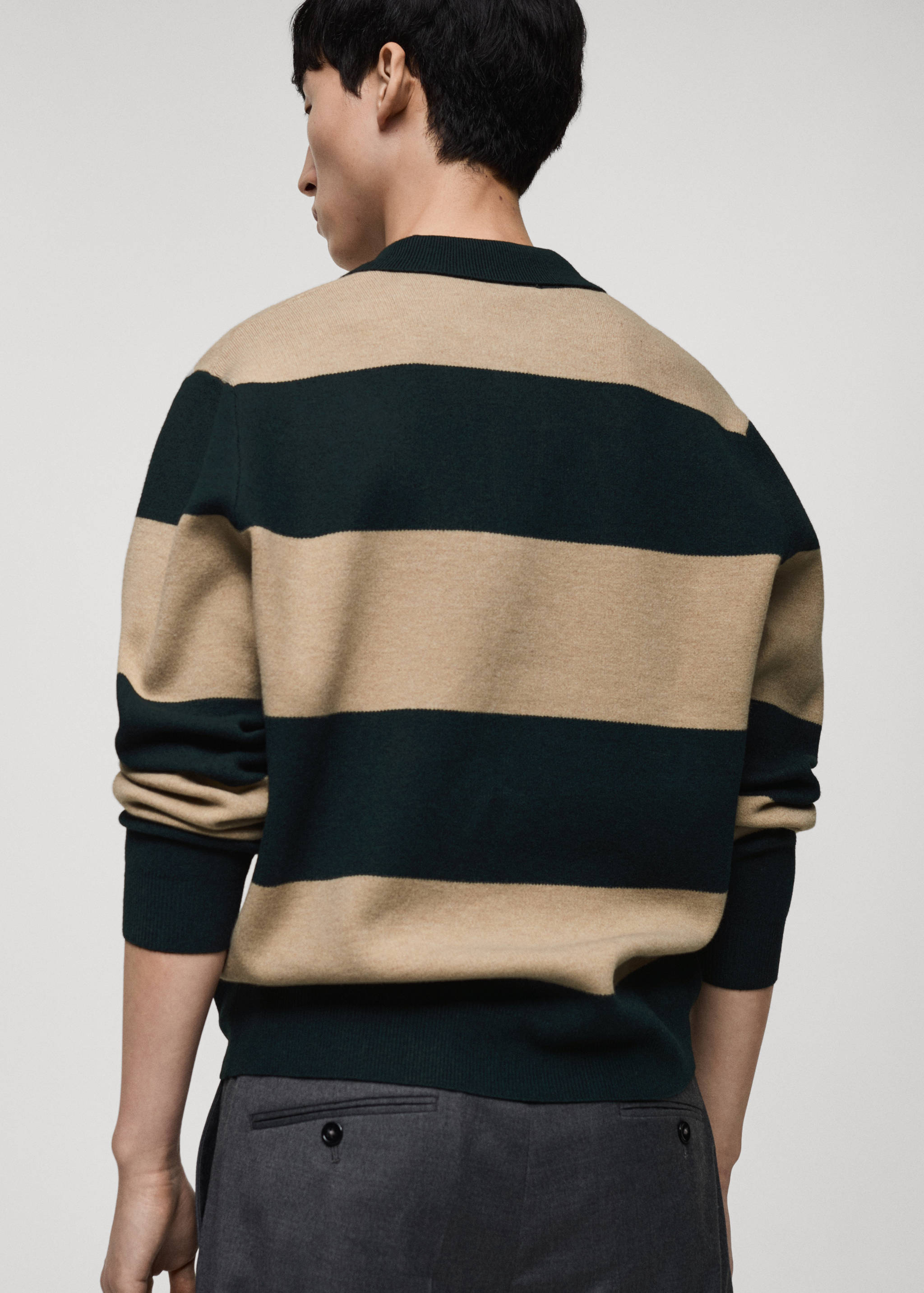 Striped design polo sweater - Reverse of the article