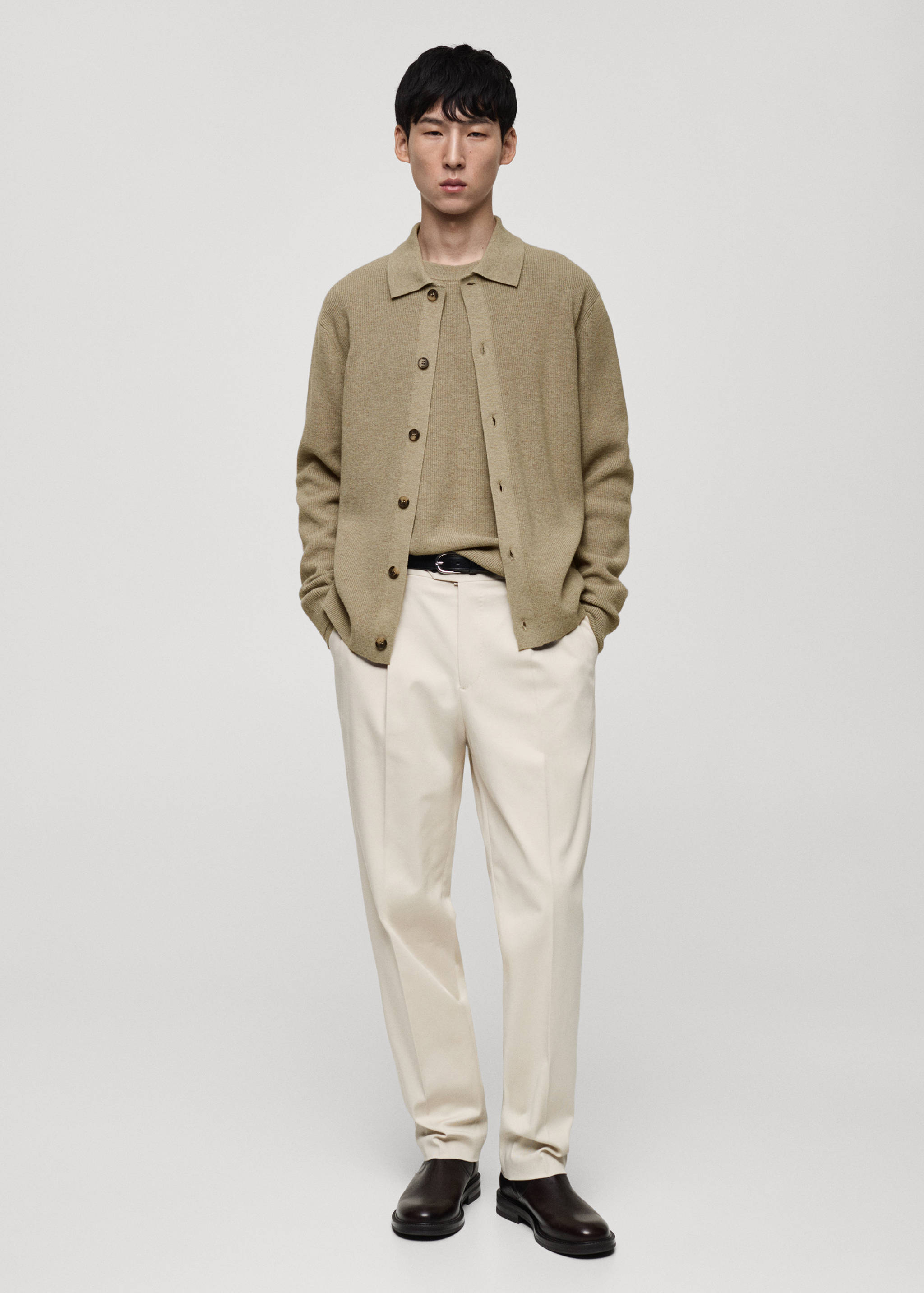 Кардиган поло из смесовой шерсти - Общий план