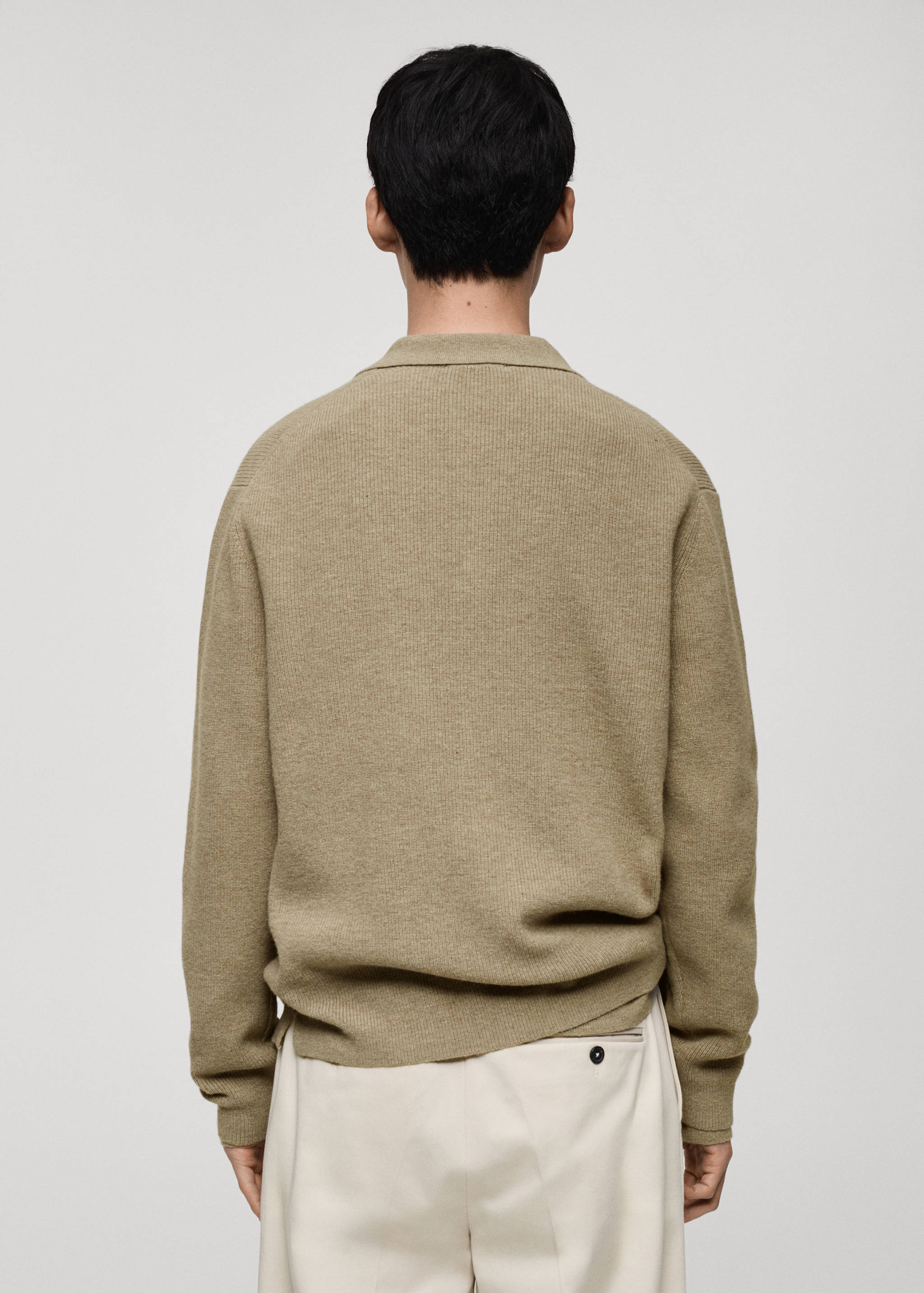 Кардиган поло из смесовой шерсти - Обратная сторона изделия