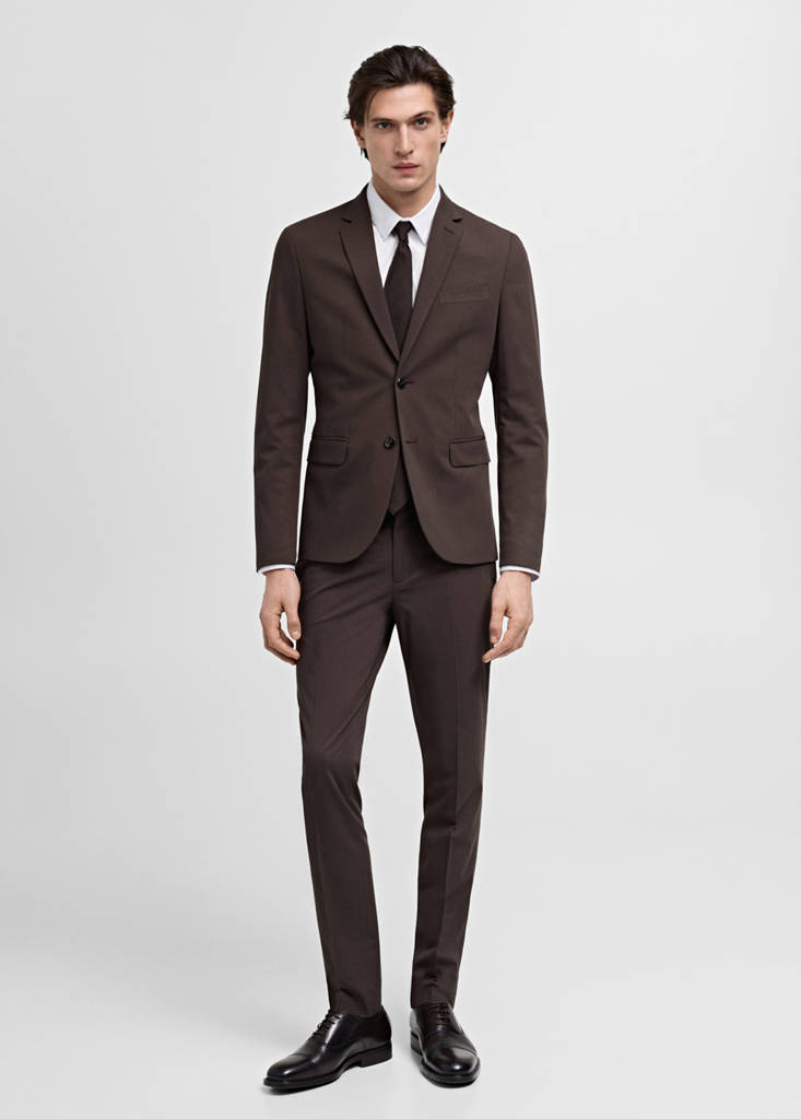 Super slim fit cotton suit shirt — White