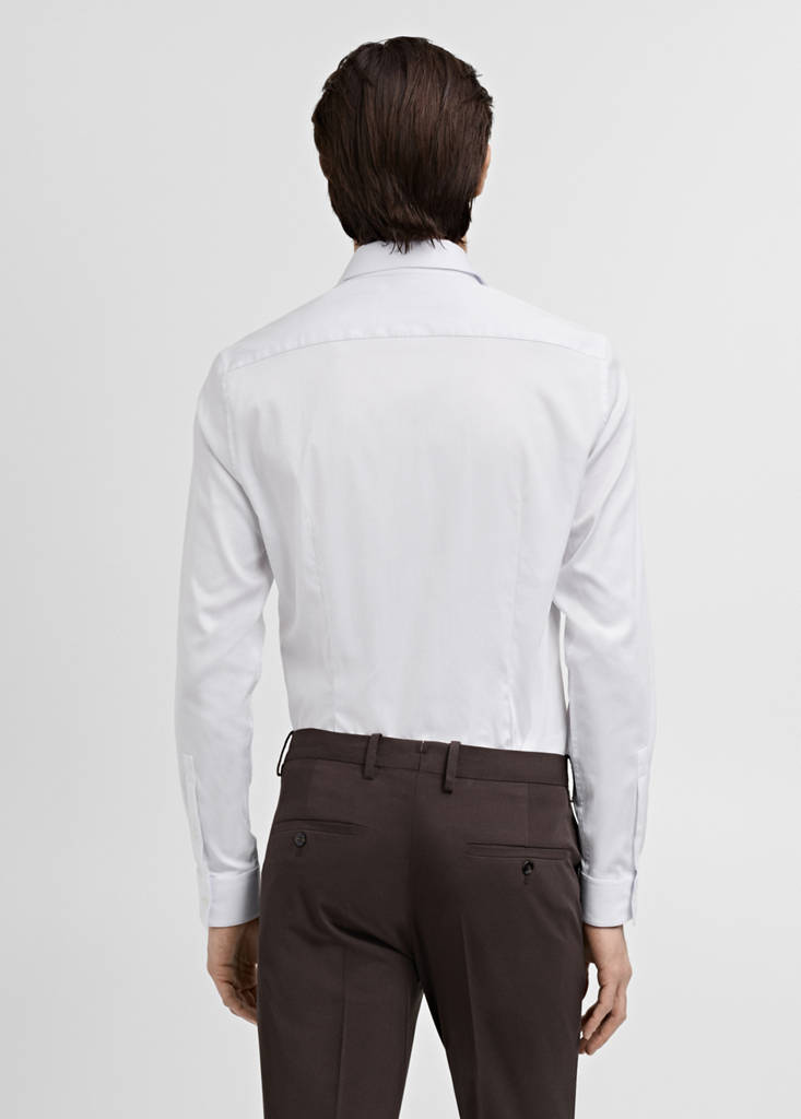 Super slim fit cotton suit shirt — White