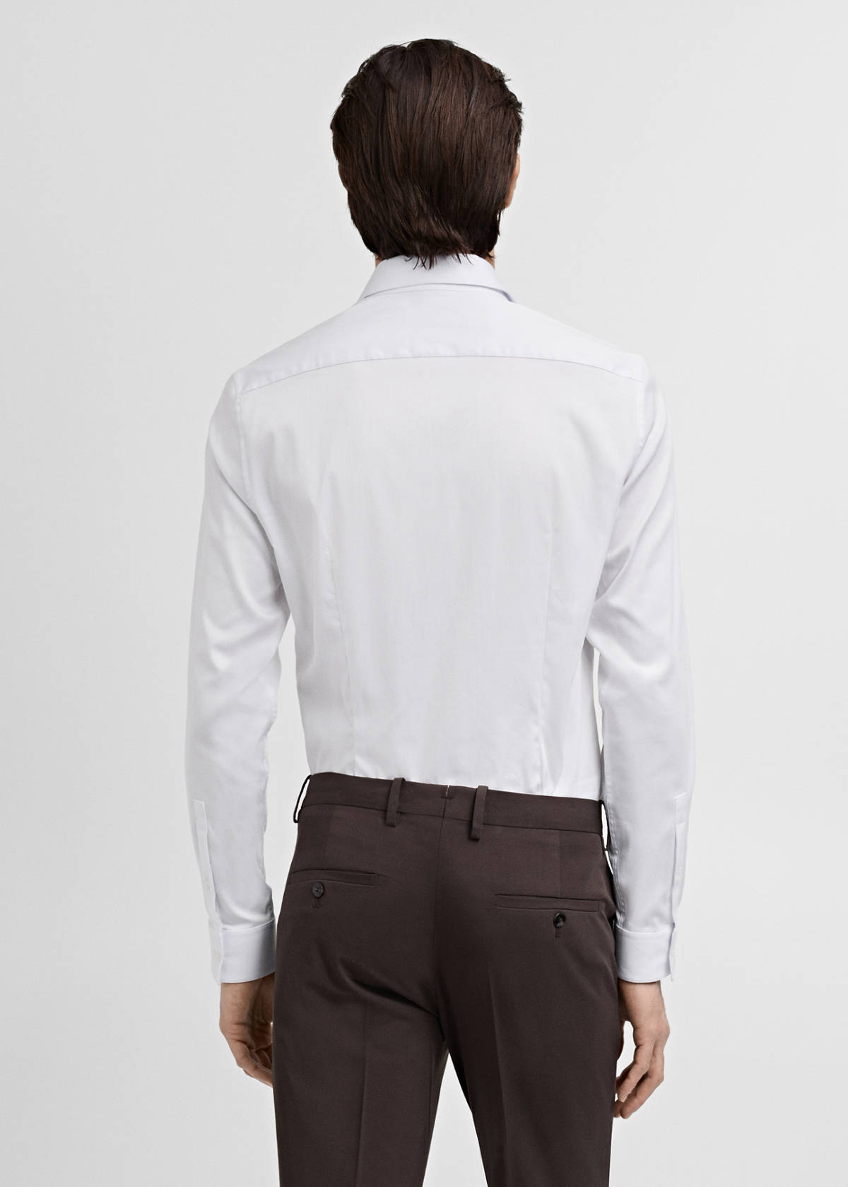 Super slim fit cotton suit shirt — White