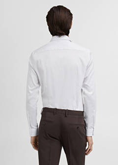 Super slim fit cotton suit shirt — White 3