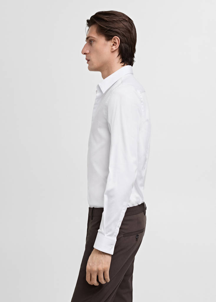 Super slim fit cotton suit shirt — White