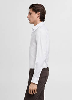 Super slim fit cotton suit shirt — White 4