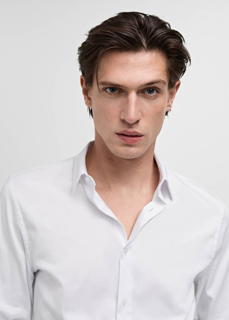 Super slim fit cotton suit shirt — White