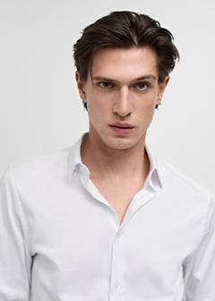 Super slim fit cotton suit shirt — White 5