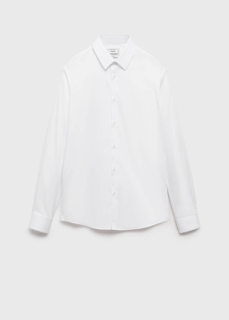 Super slim fit cotton suit shirt — White