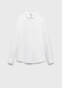 Super slim fit cotton suit shirt — White 6